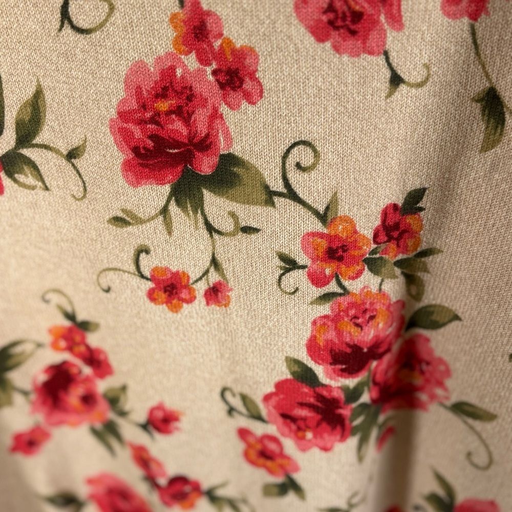 Vintage Alfred Dunner Floral Cottagecore Coastal Grandma Holiday Crew Sweater M - Picture 3 of 10